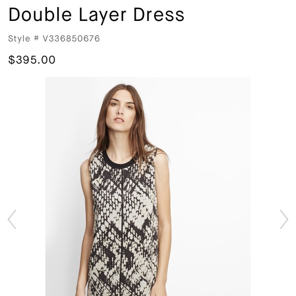 Vince Basketweave-Print Popover Silk Dress - Picture 2 of 8